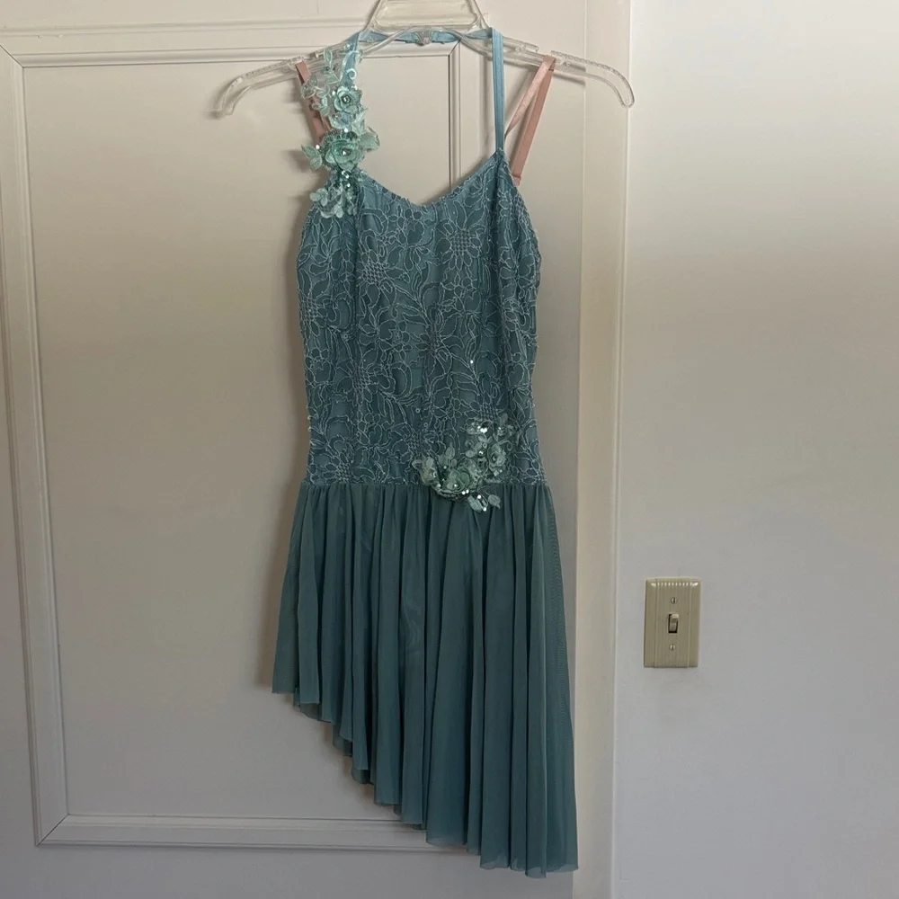 A Wish Come True'Blue Lace Lyrical Dance Costume in Shadow Wind SZ SA